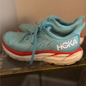 Hoka Aqua and Coral Athletic Shoes
